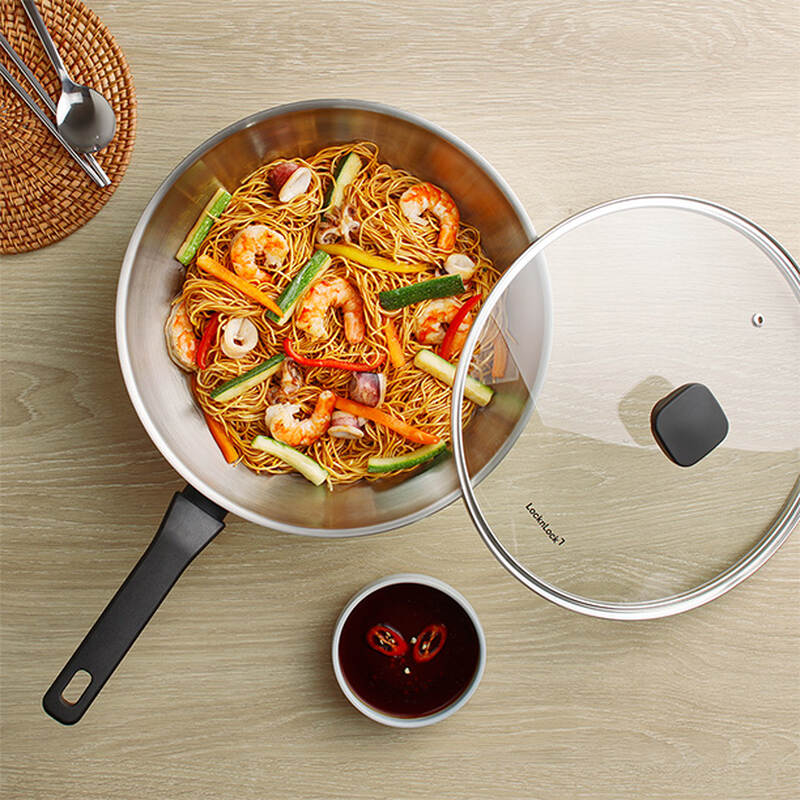 Nồi, Chảo Inox LocknLock Daily STS PPW thân bằng thép không gỉ 304, kèm nắp kính trong suốt, tay cầm chịu nhiệt image number null